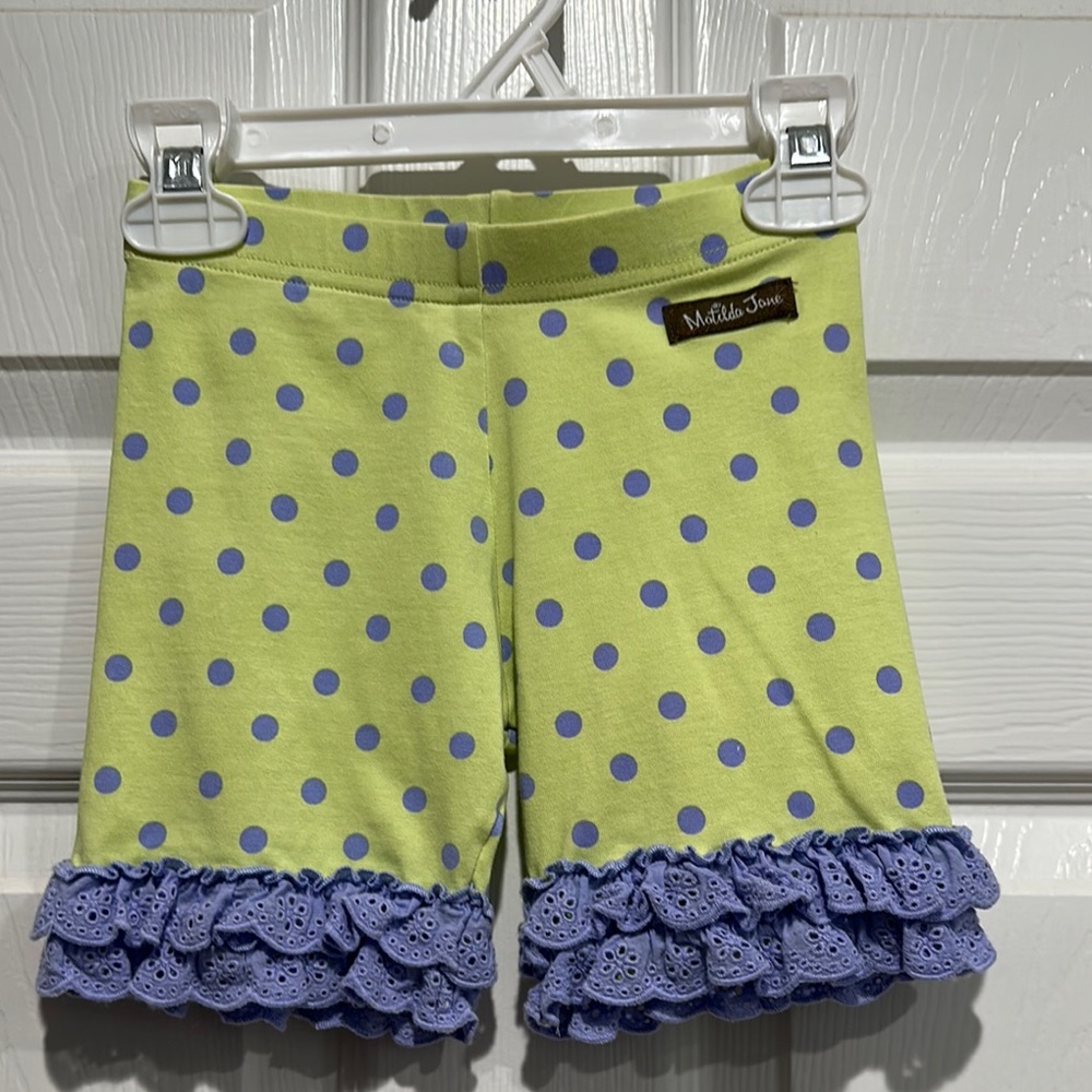 Matilda Jane Kids Polka Dot Shorts - Green and Purple